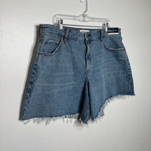 Abercrombie & Fitch The Loose Short Curve Love High Rise Women’s 34 Blue Jean - Picture 2 of 10